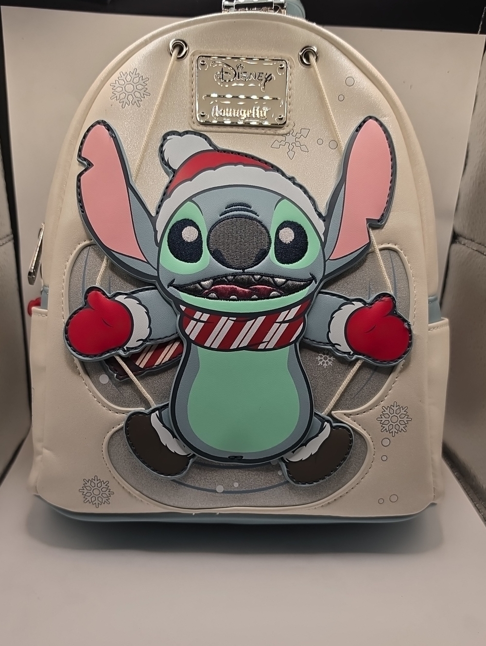 Disney Loungefly Lilo & Stitch Cream Mini Backpack with Pastel Stitch Applique